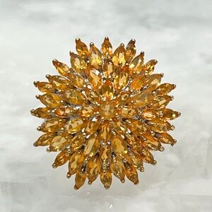 Jalisco Fire Opal Sterling Silver Blooming Floral Ring Sz 8